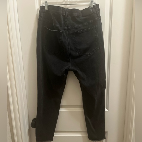 Madewell Jeans Womens 34P Washed Black 10" High Rise Skinny Raw Hem Button Fly - Picture 4 of 6
